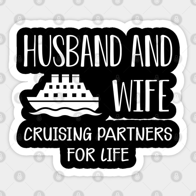 Wedding Anniversary - Husband and wife cruising partners for life Sticker by KC Happy Shop